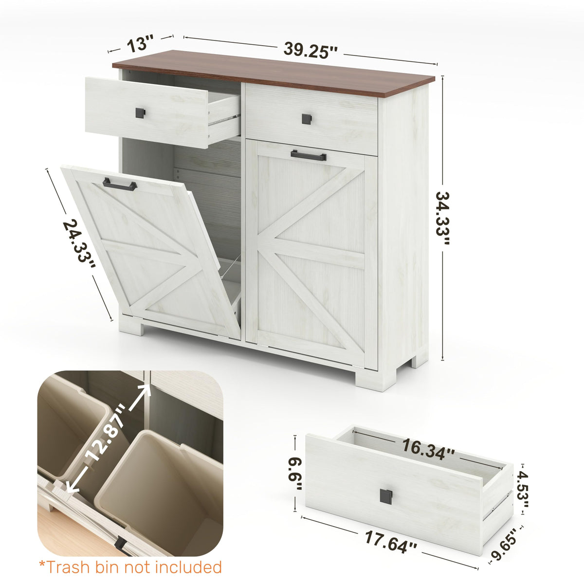 Double Tilt-Out Trash Cabinet for 2x10 Gallon Cans G977