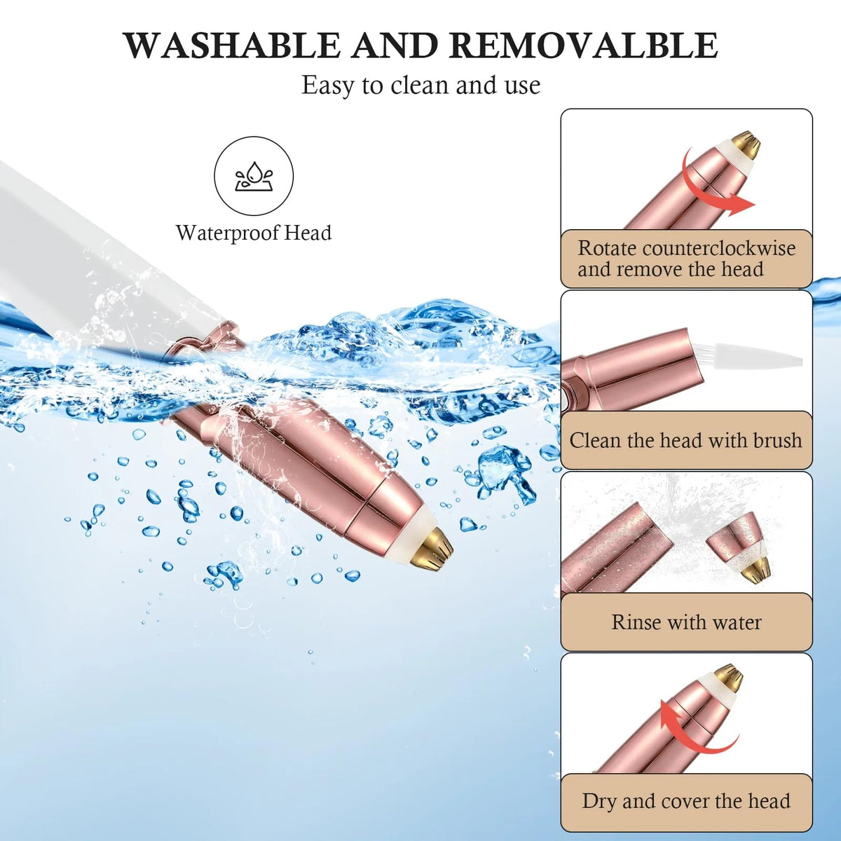2 in 1 Rechargeable Facial Hair Trimmer and Eyebrow Shaver F71832