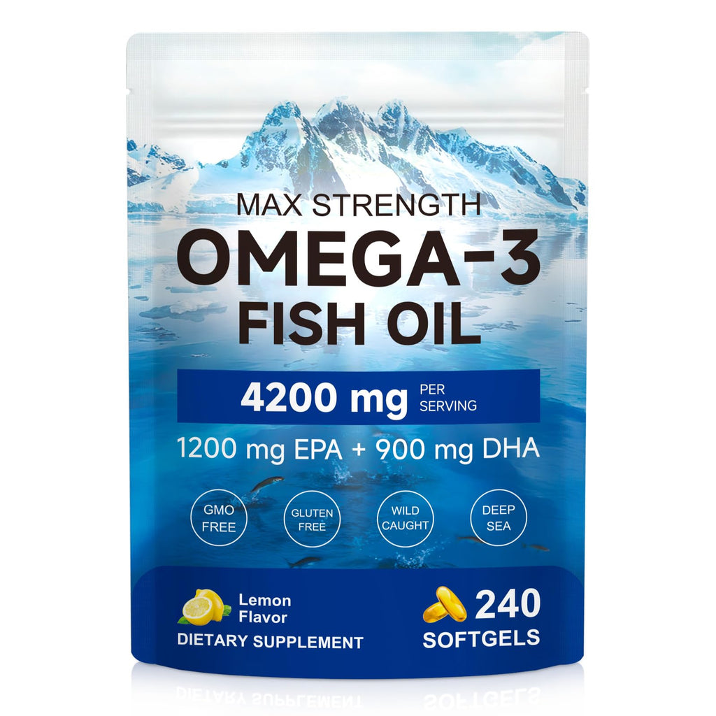 Omega 3 Fish Oil 4200mg 240 Softgels Lemon Flavor N142860