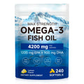 Omega 3 Fish Oil 4200mg 240 Softgels Lemon Flavor N142860