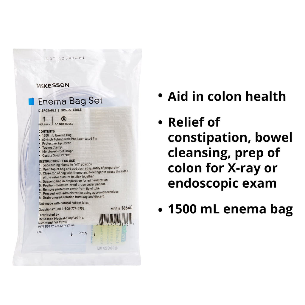 Non-Sterile Single Use Disposable Enema Bag Set 50 Count A1481