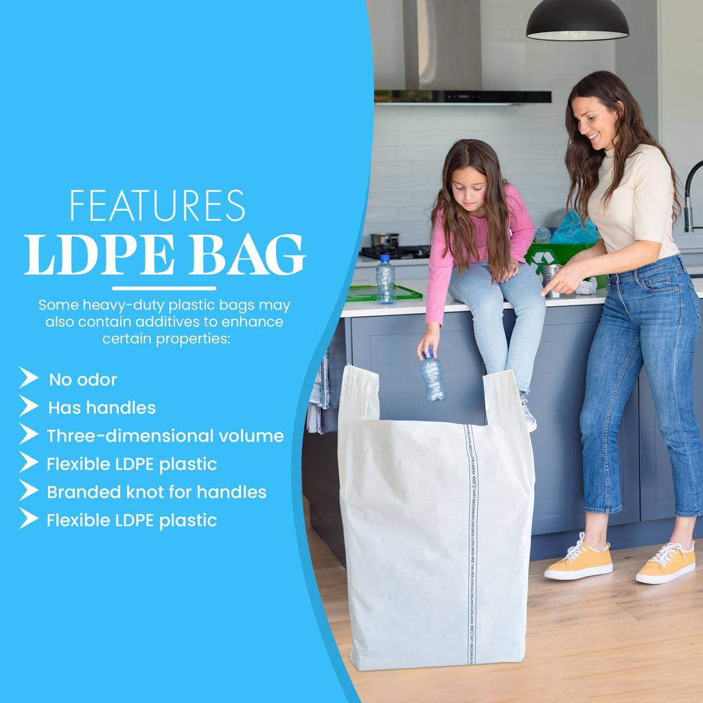 52 Gallon 40 Count 3 MIL Heavy Duty Trash Bags with Handles L664