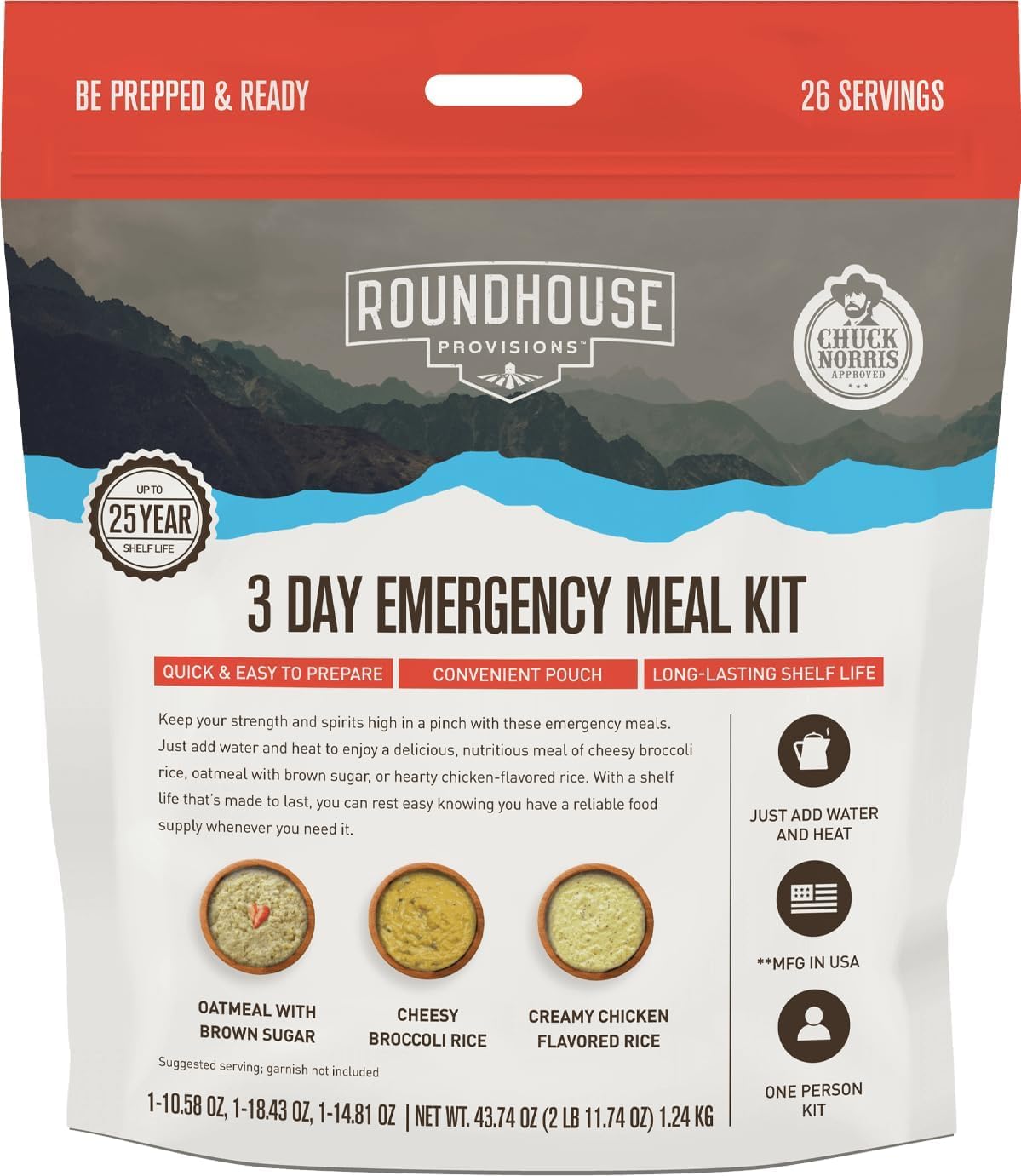 3 Day Emergency Meal Kit, 26 Servings O710746