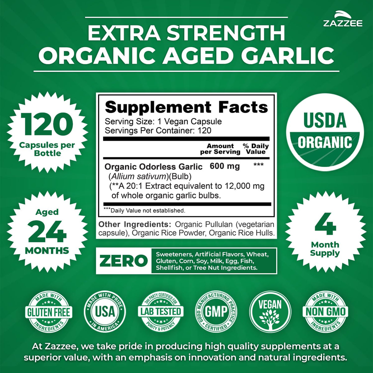 USDA Organic Aged Garlic 20:1 Extract J931