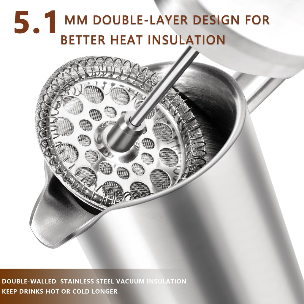 12 OZ Stainless Steel French Press Coffee Maker U1462