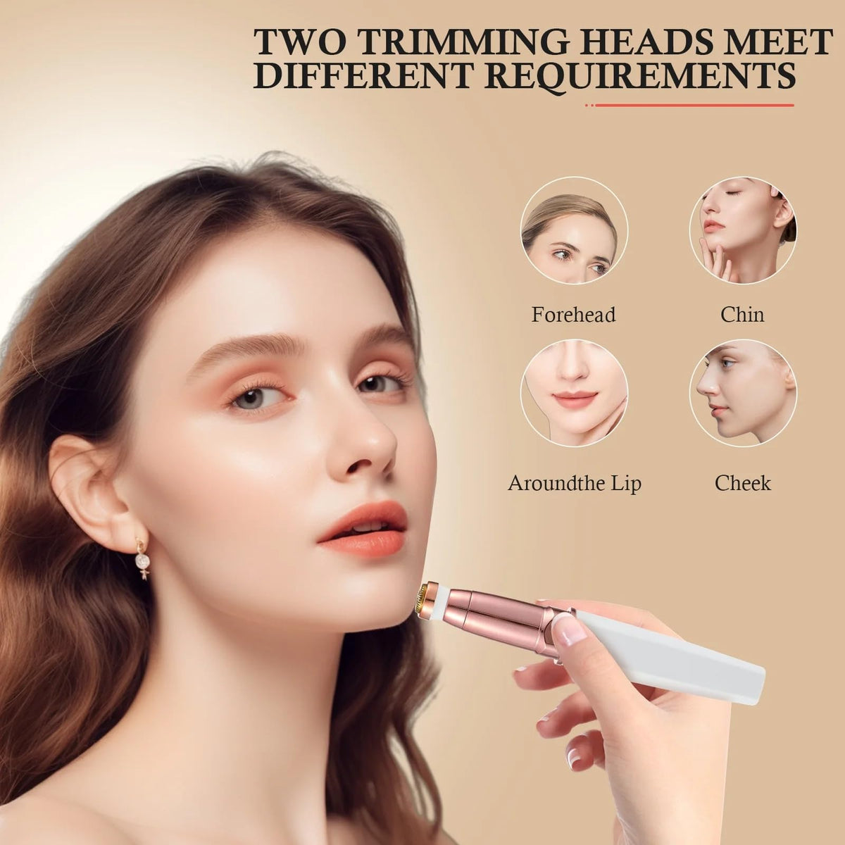 2 in 1 Rechargeable Facial Hair Trimmer and Eyebrow Shaver F71832