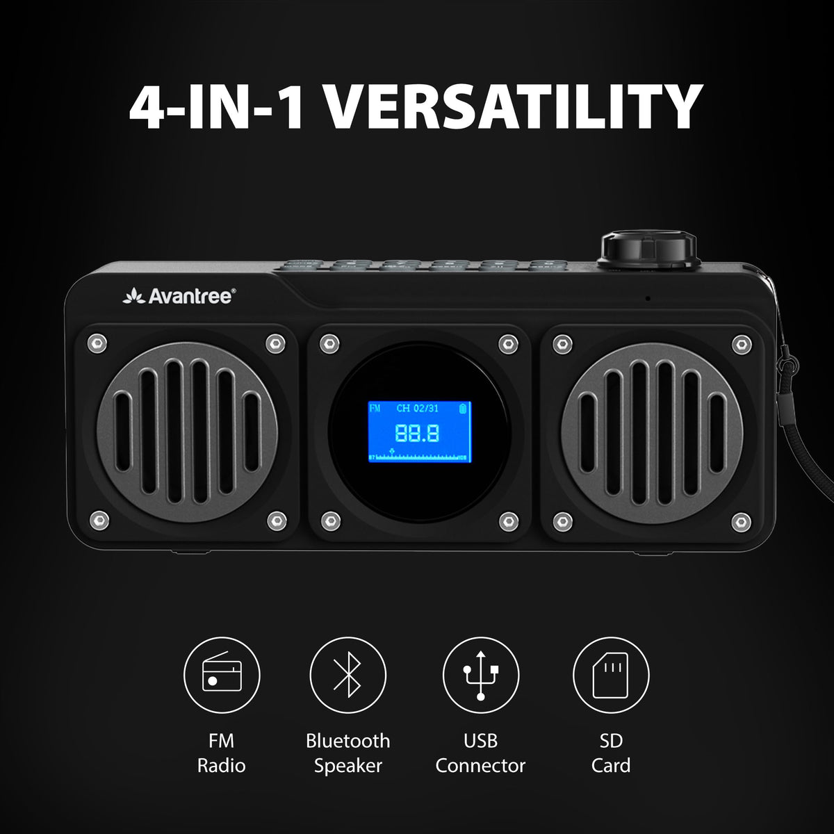 Portable FM Radio & Bluetooth Speaker O677879