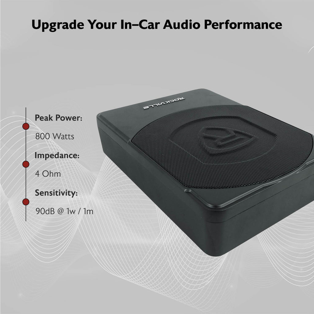 10" Slim Under-Seat Powered Car Subwoofer W9034