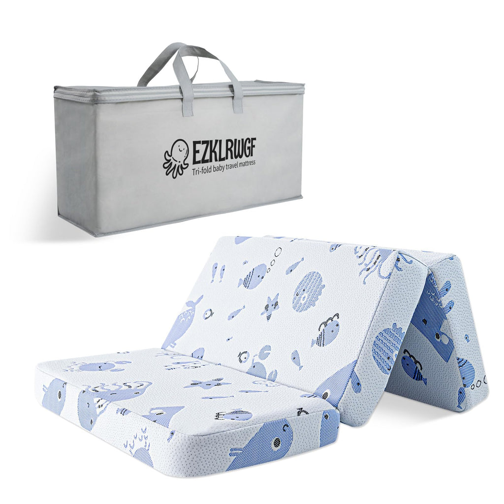 Dual Sided Soft & Firm Memory Foam Trifold Pack and Play Mattress I4857