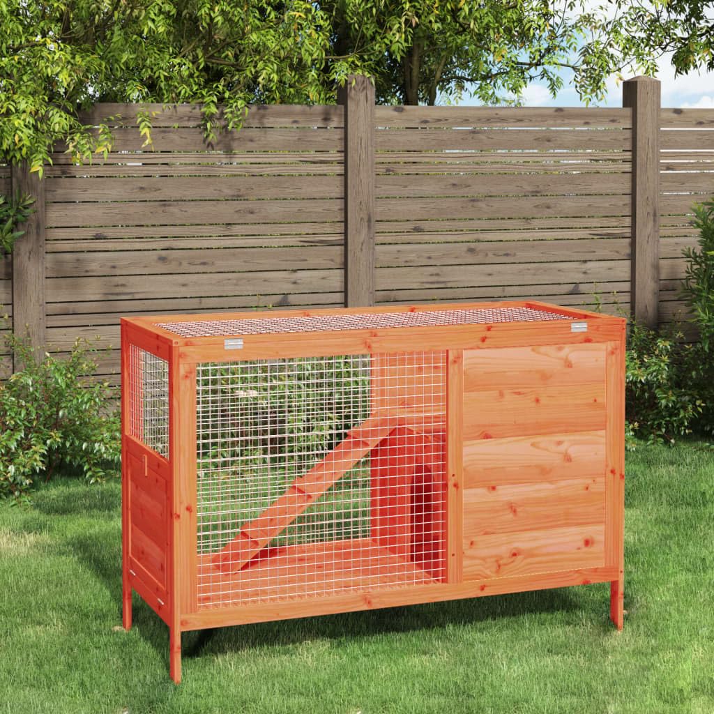 Wooden 2 Tier Small Animal Cage 40.6 Inch Brown D5922