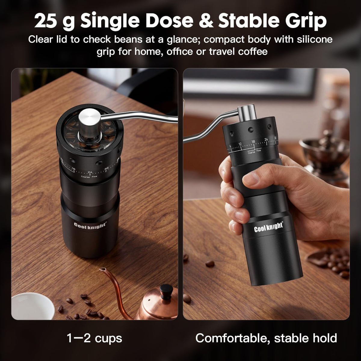 Manual Coffee Grinder 25g Capacity Aluminum Body G177830