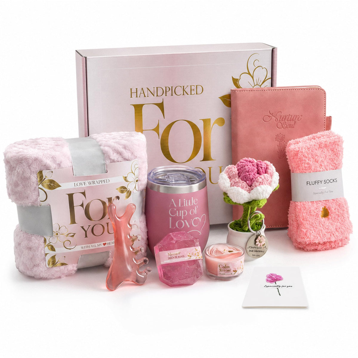 11 Pc Pink Care Package with Blanket P2911
