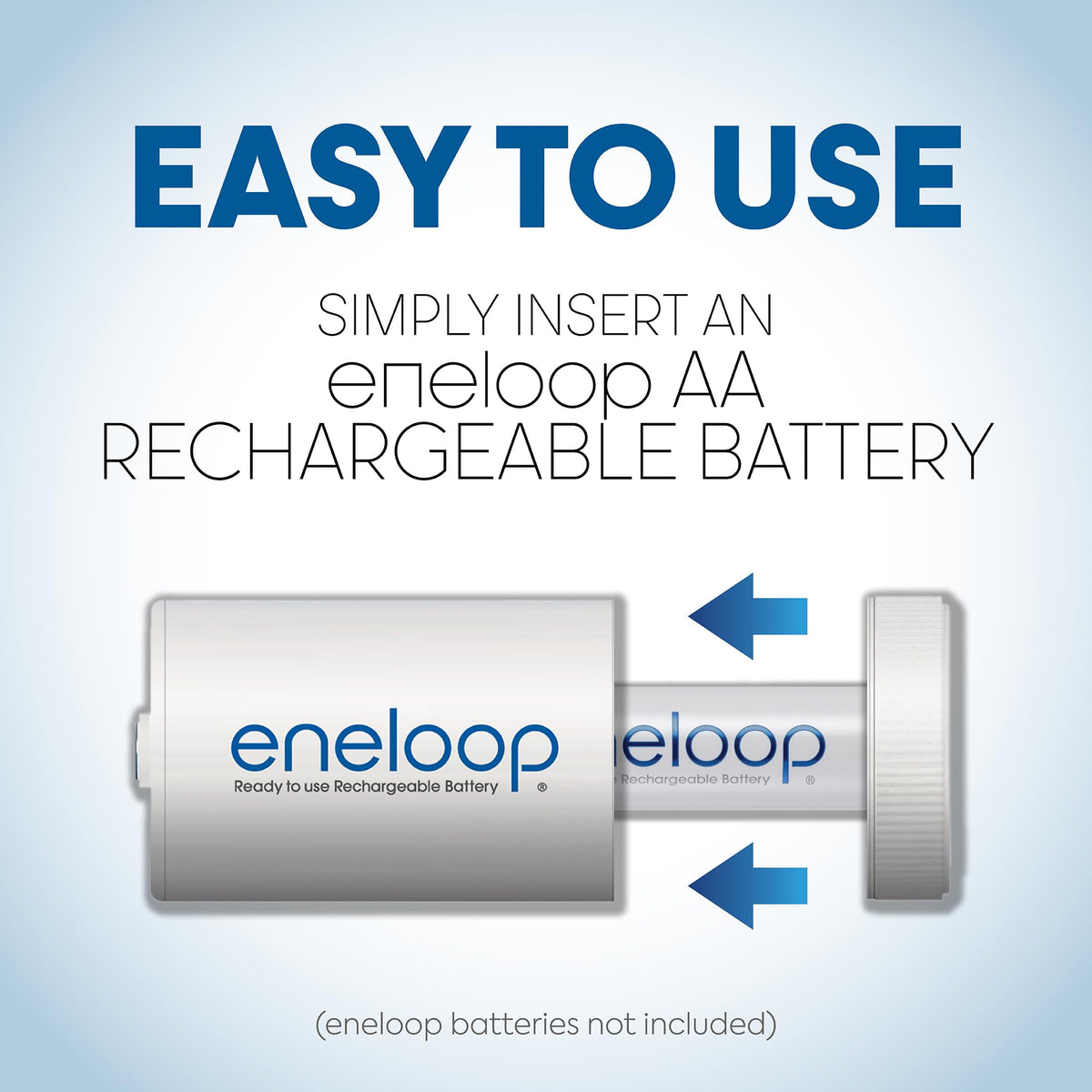 D Size Battery Adapters for AA Battery Cells, 4 Pack Z136309