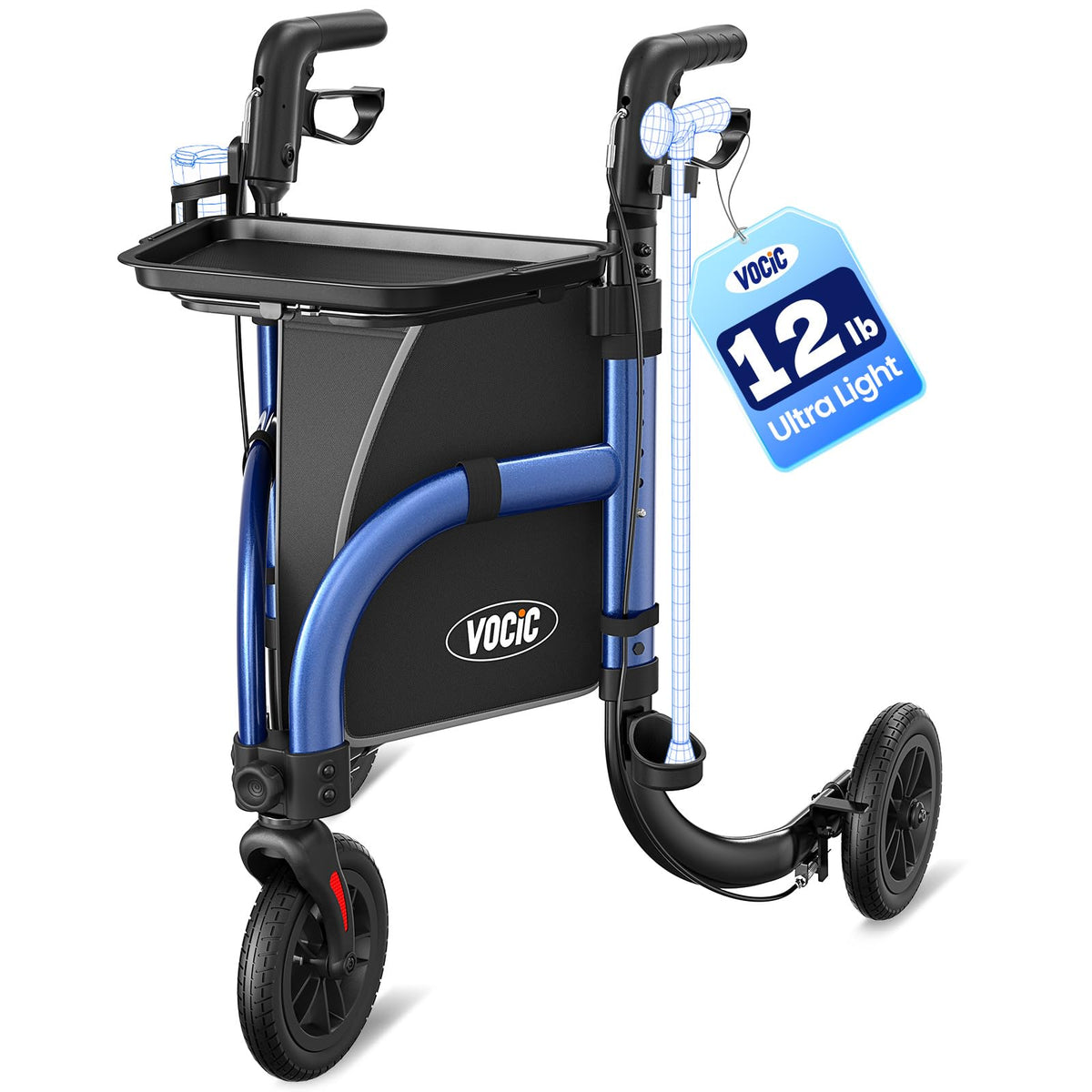 3 Wheel Walkers with Tray V7236
