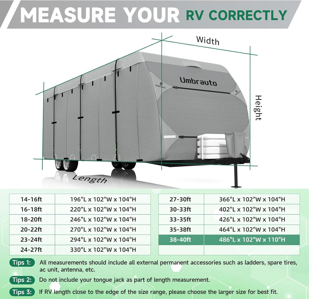 Lightweight Waterproof RV Cover Fits 24-27ft Travel Trailer P936046