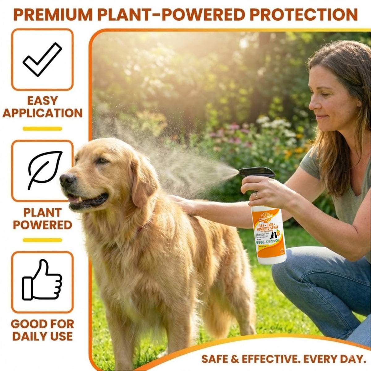 Plant-Based Cedarwood & Citrus Flea Tick & Mosquito Spray for Dogs 16 fl oz O57048