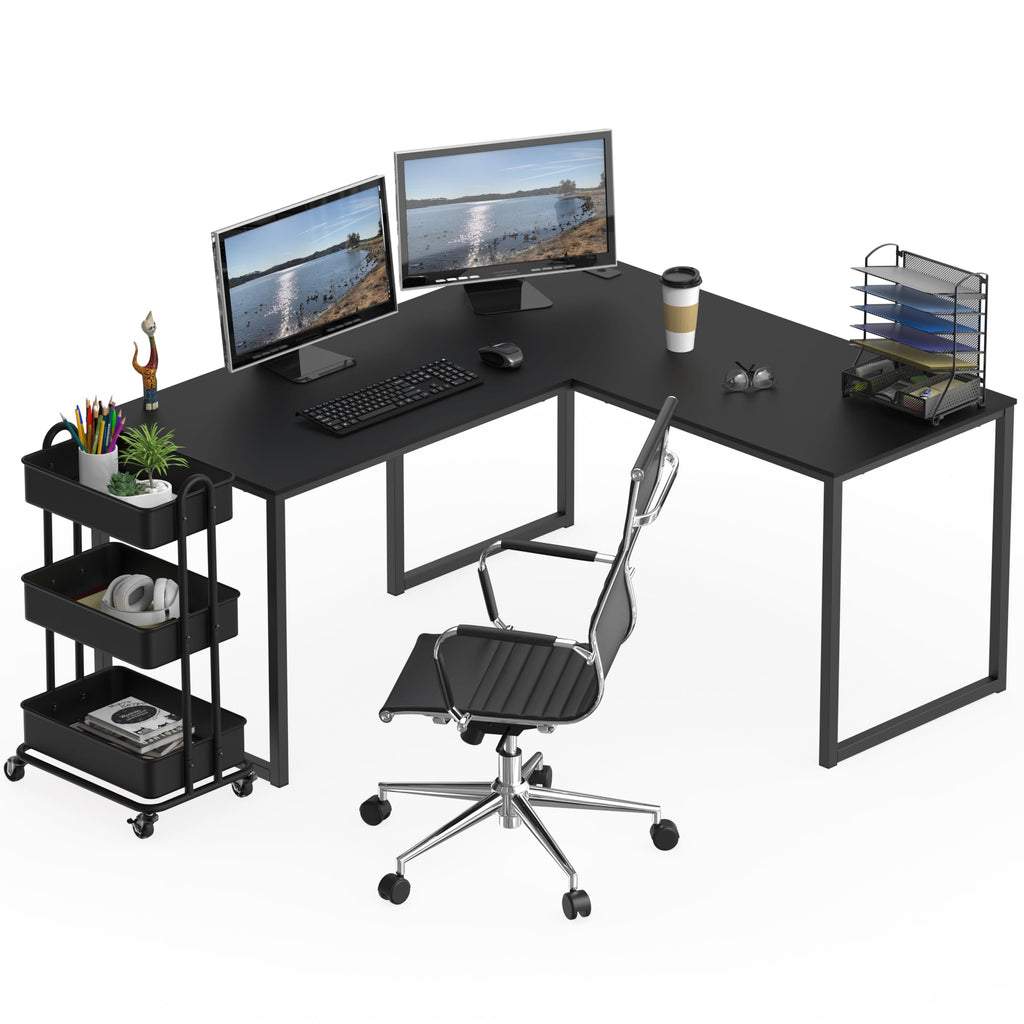 Black L-Shape Computer Desk K165177
