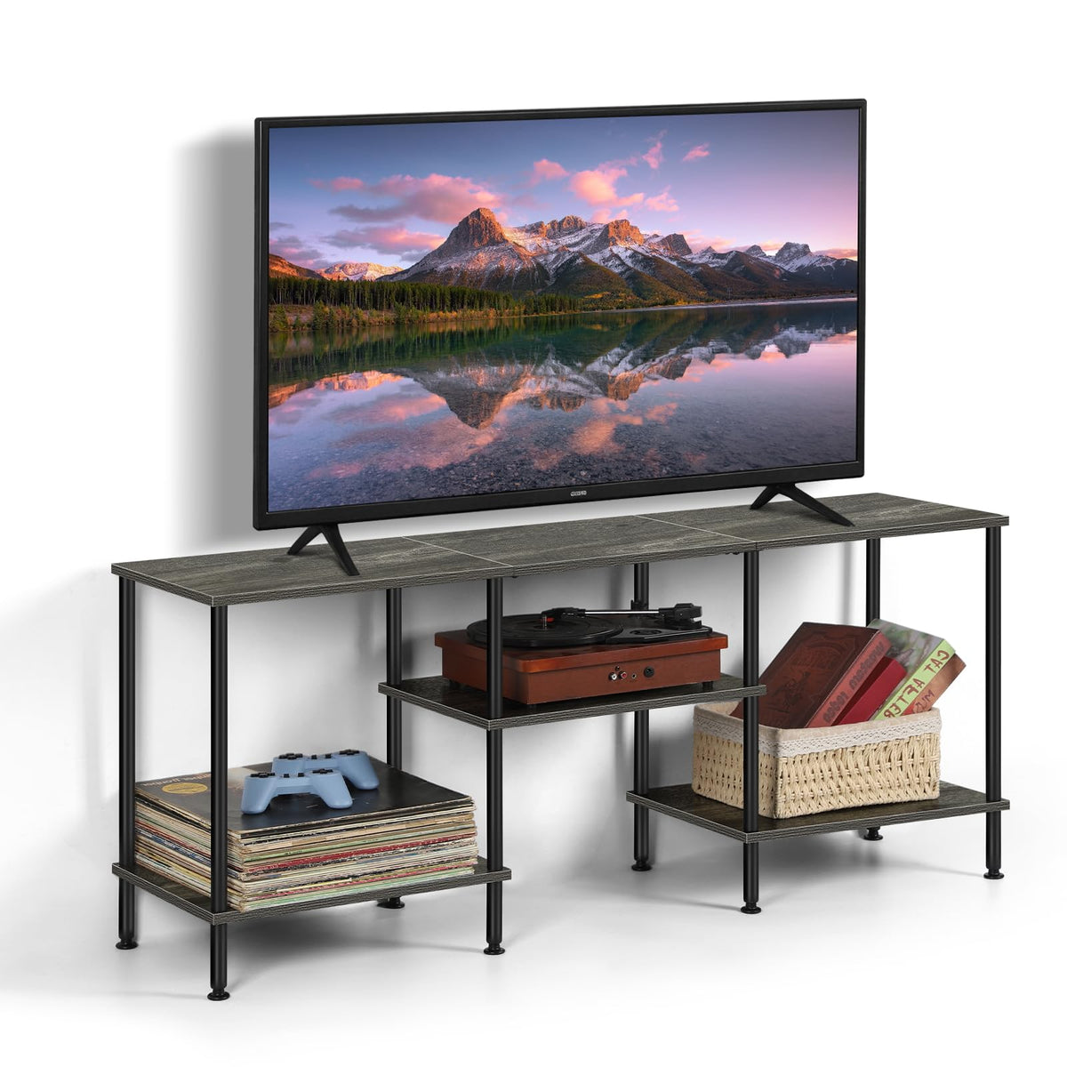 50 Inch Dark Grey TV Stand with Storage C190