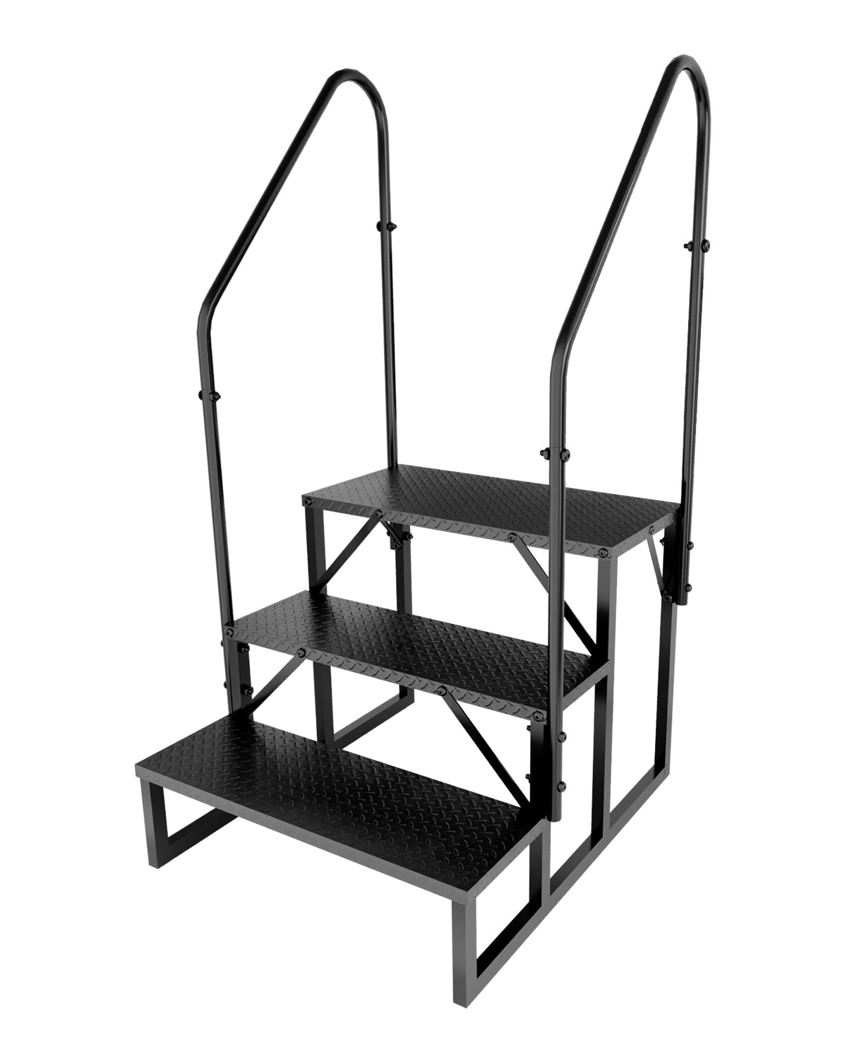 3 Step RV Steps with 2 Handrails Q1350