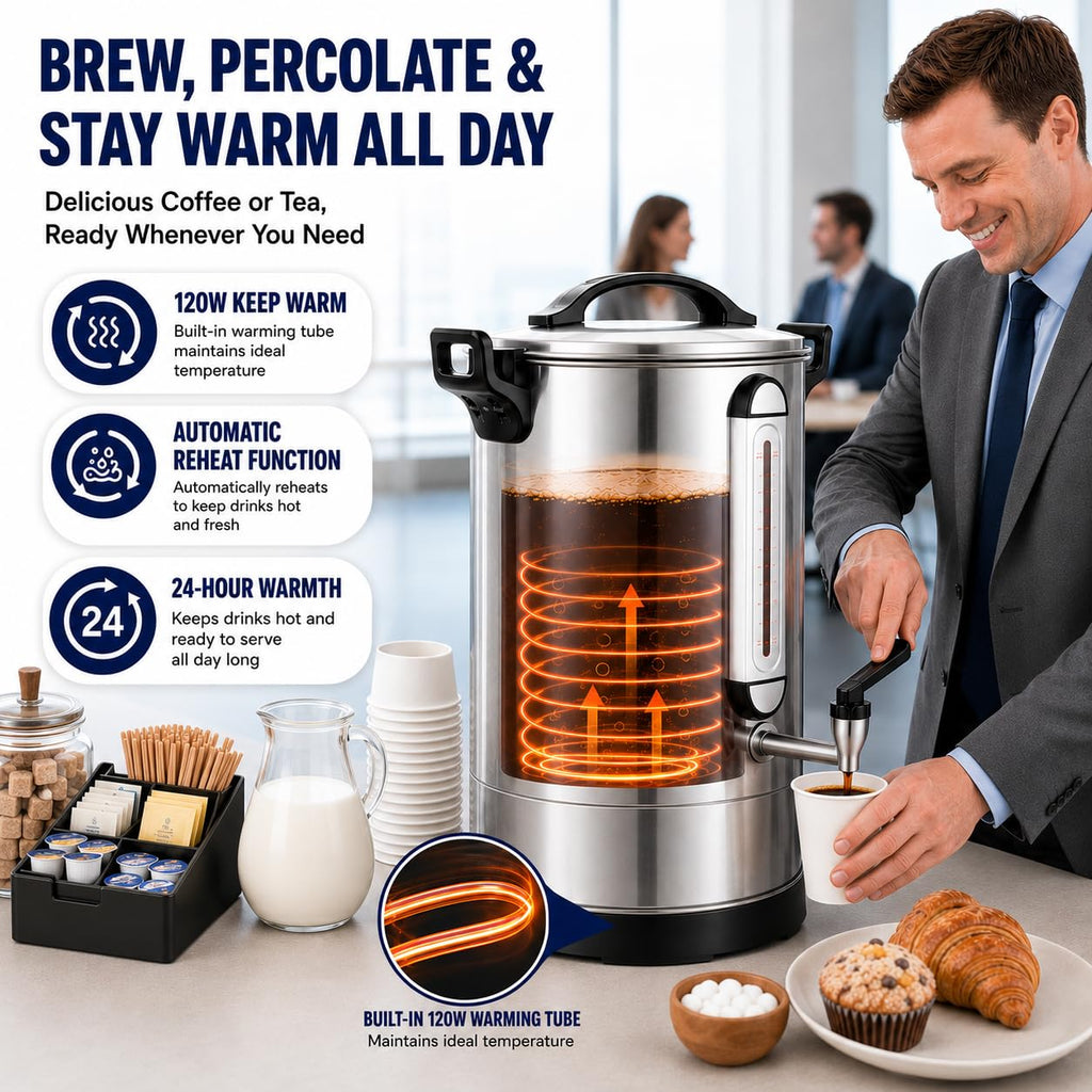 16L 304 Stainless Steel Commercial Coffee Urn M29875