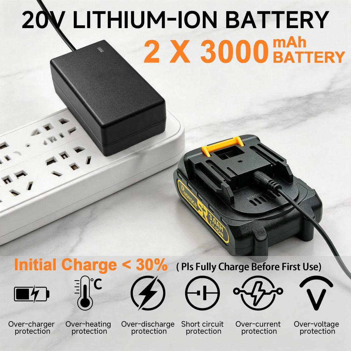 Cordless 20V Power Drill 3/8-Inch Keyless Chuck B375129