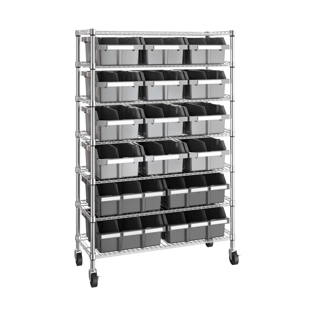 7-Tier 16-Bin Steel Wire Shelving Rack U66373