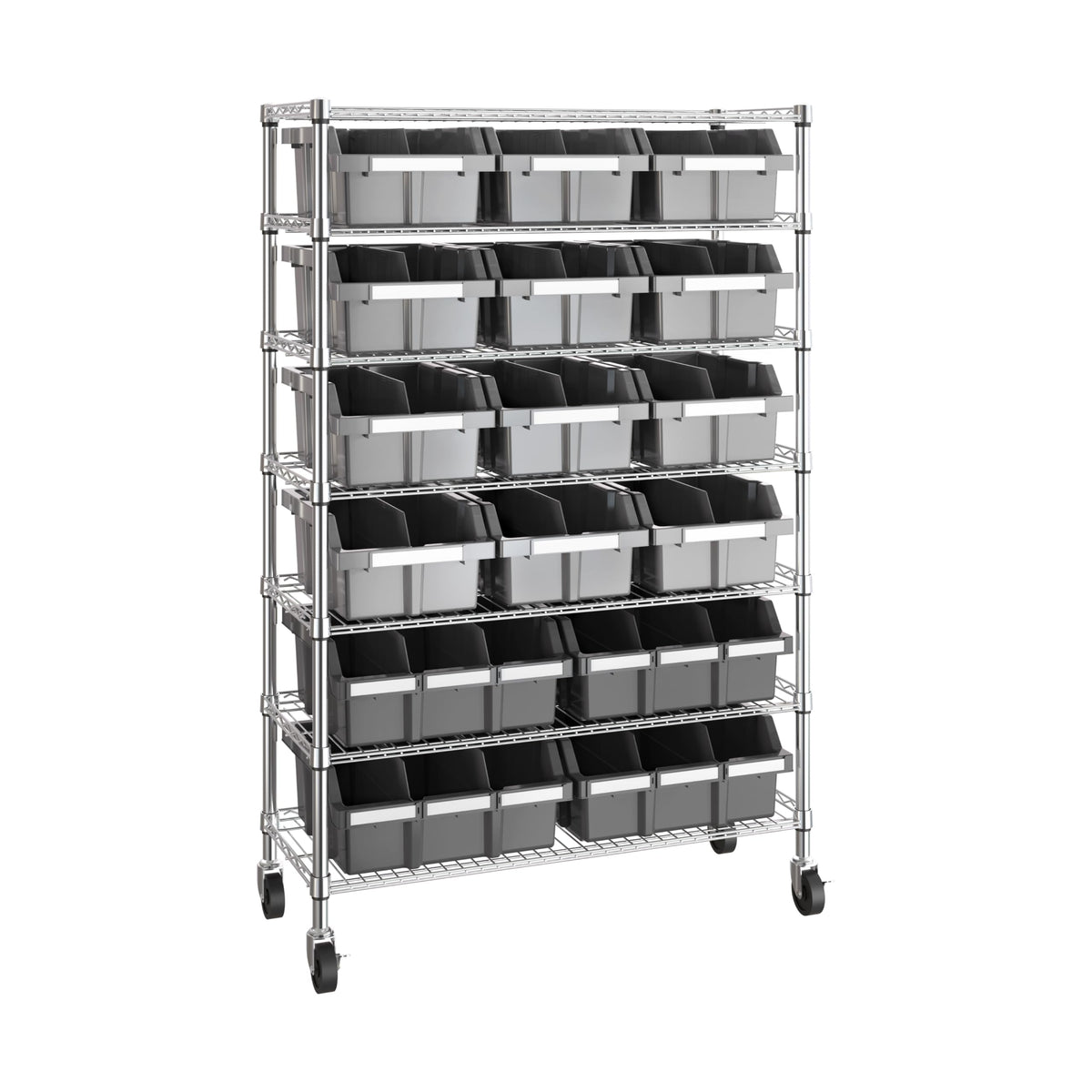 7-Tier 16-Bin Steel Wire Shelving Rack U66373
