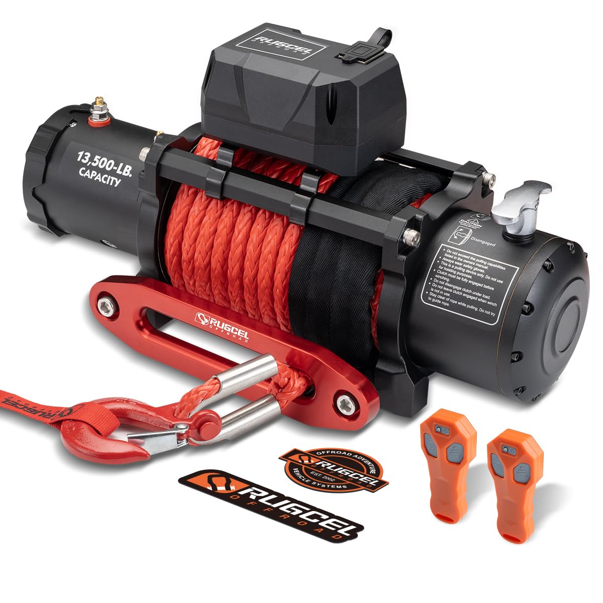 13500lb Waterproof 12V Synthetic Rope Electric Truck Winch W1755