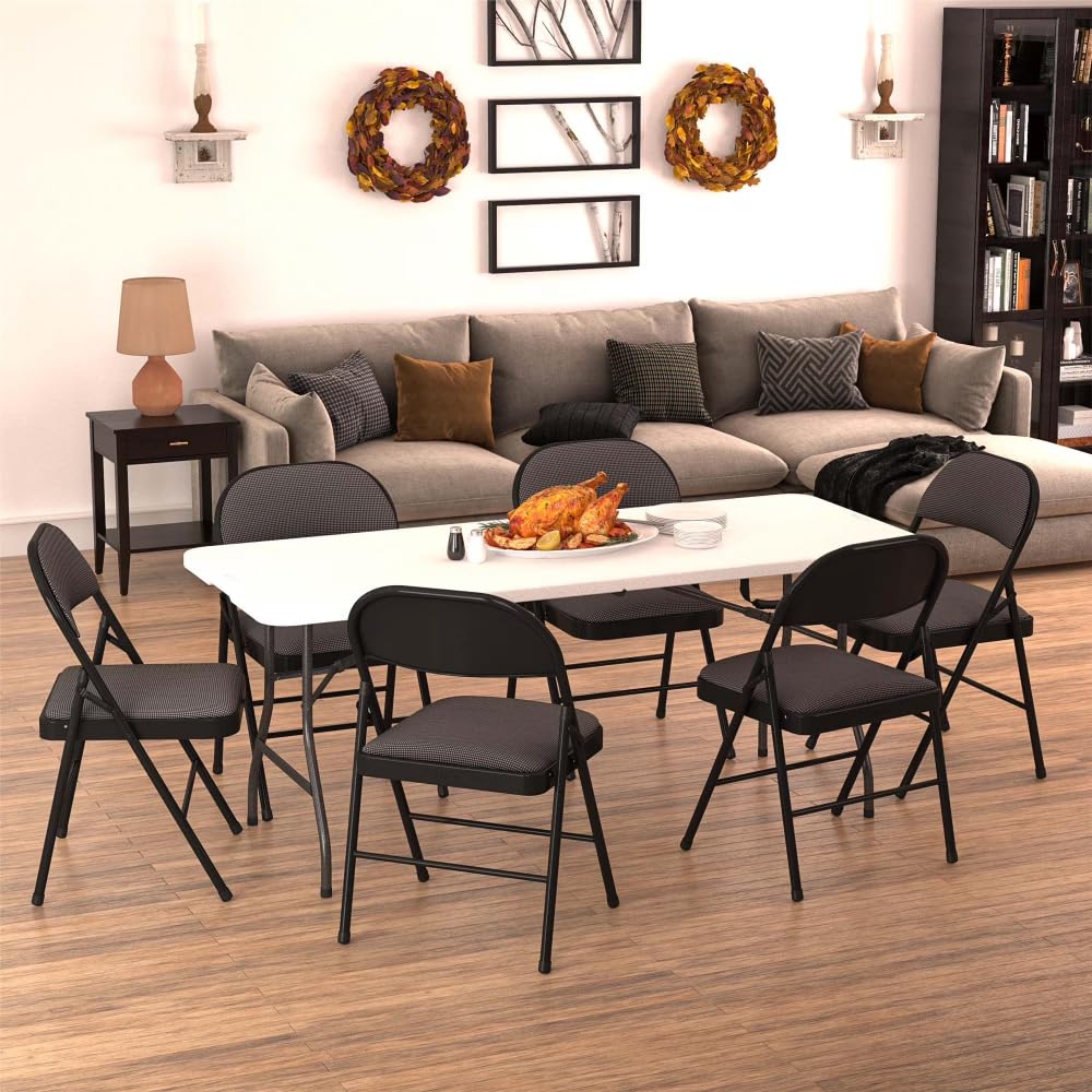 6 ft White Speckle Folding Utility Table V91149