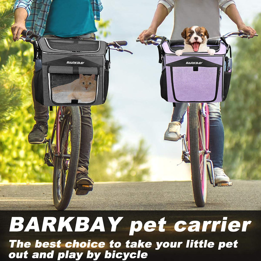 Foldable Soft-Sided Dog Bike Basket Carrier with 2 Open Doors A9630