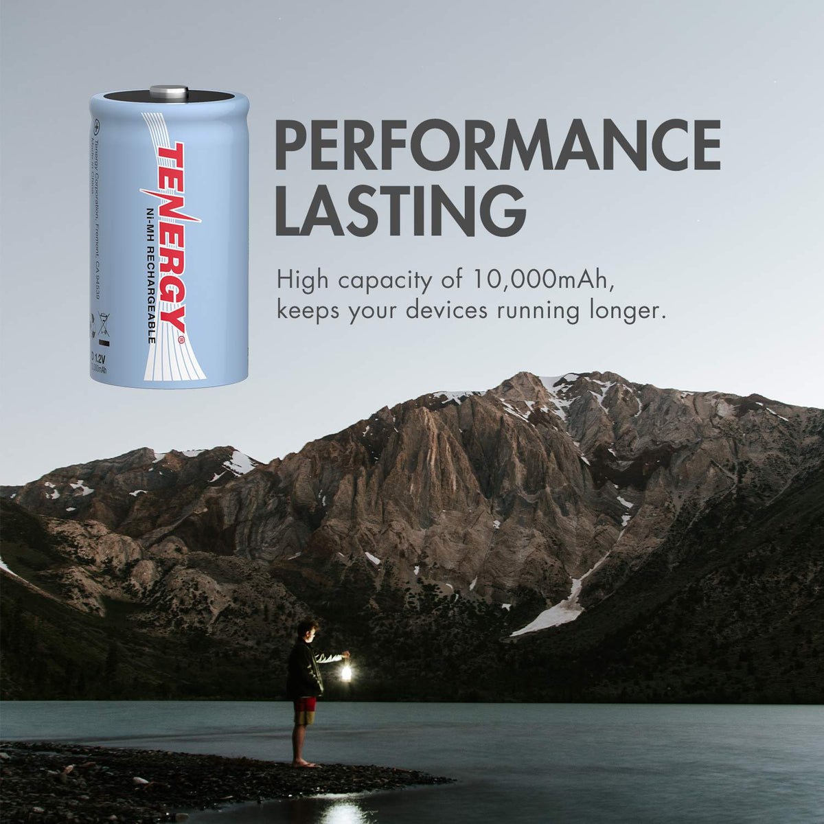 D Size 10000mAh NiMH Rechargeable Battery L3239
