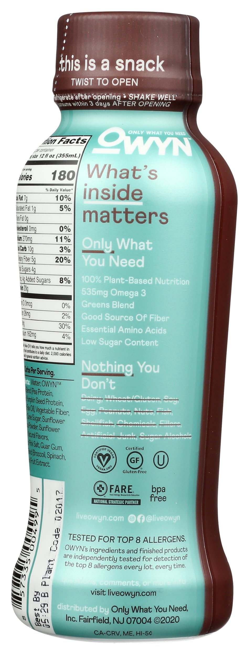 Dark Chocolate Plant Based Protein Shake F6629