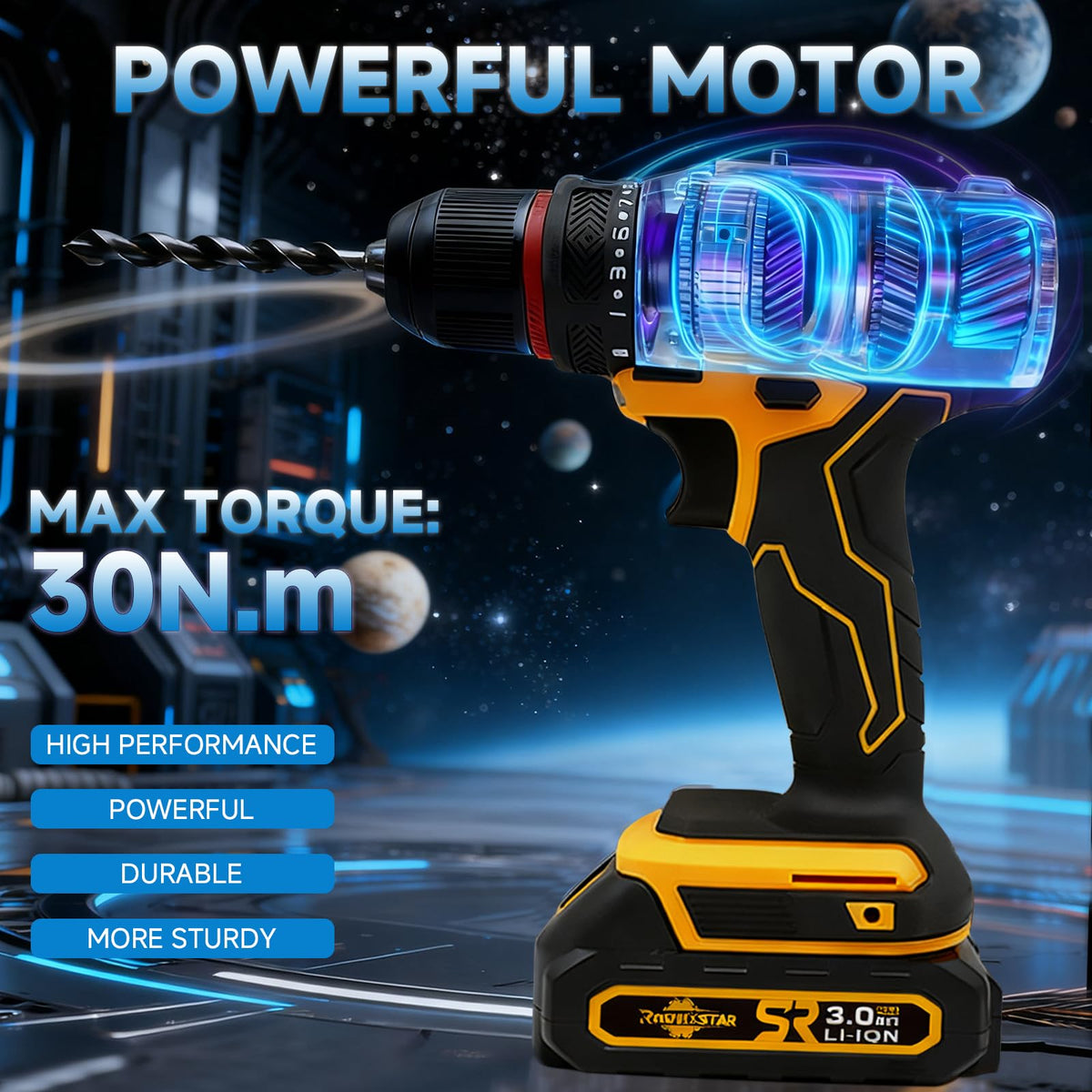Cordless 20V Power Drill 3/8-Inch Keyless Chuck B375129