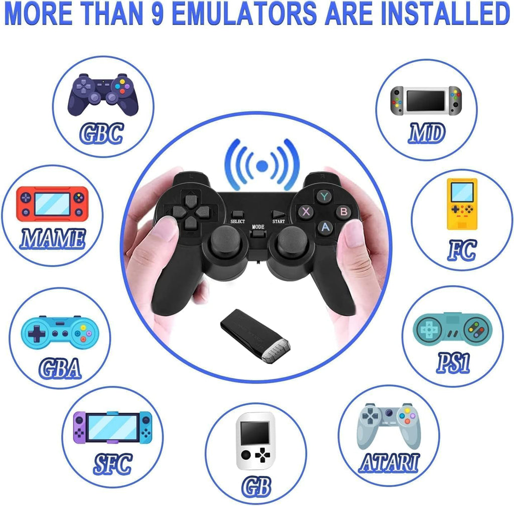 Retro Game Console Plug and Play 4K HDMI 15 Classic Emulators Dual 2.4G Wireless Controllers N5697