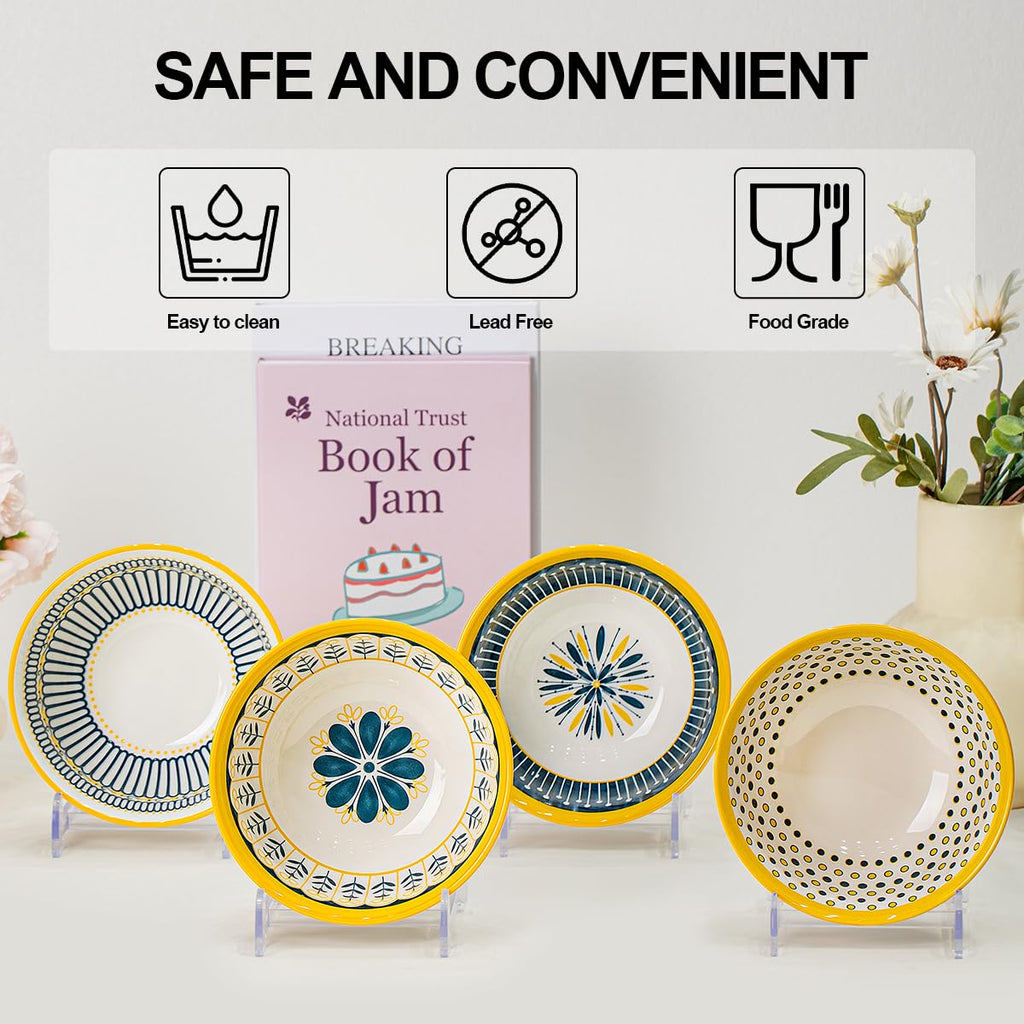 Bohemian Ceramic Bowls Set of 4 F9996