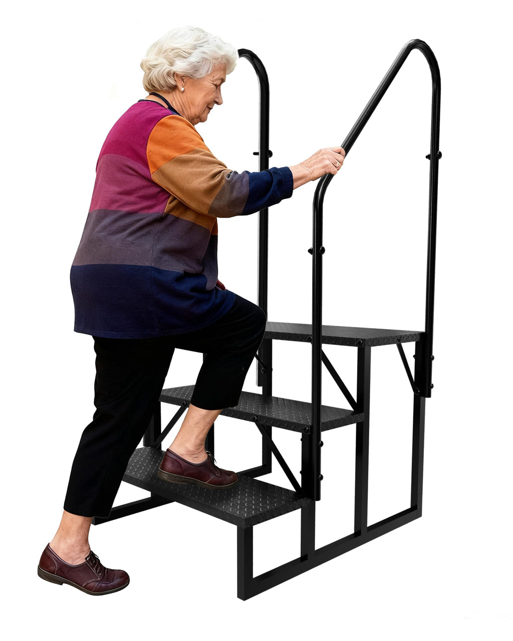 3 Step RV Steps with 2 Handrails Q1350
