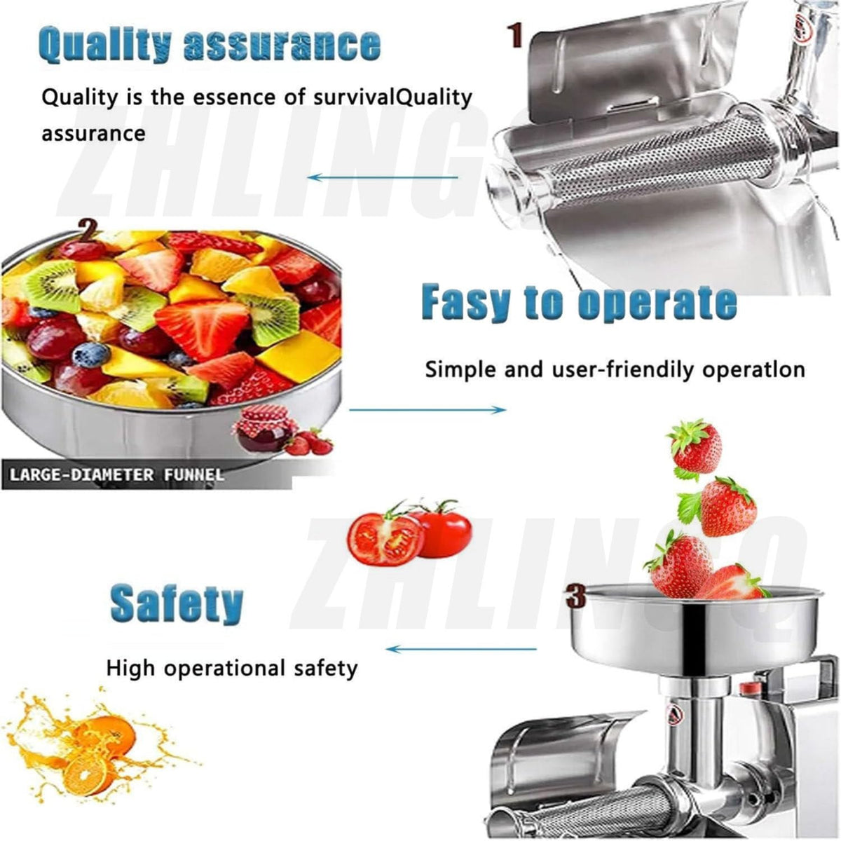 450W Stainless Steel Electric Tomato Strainer Q4335