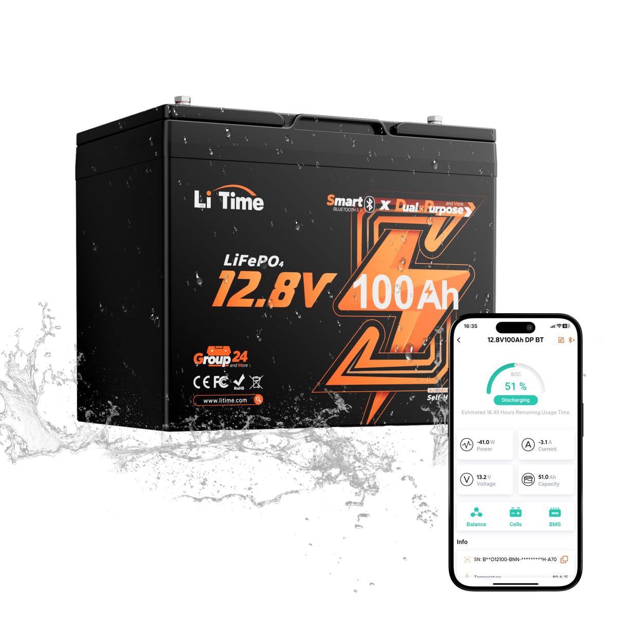 12V 100Ah LiFePO4 Battery M642