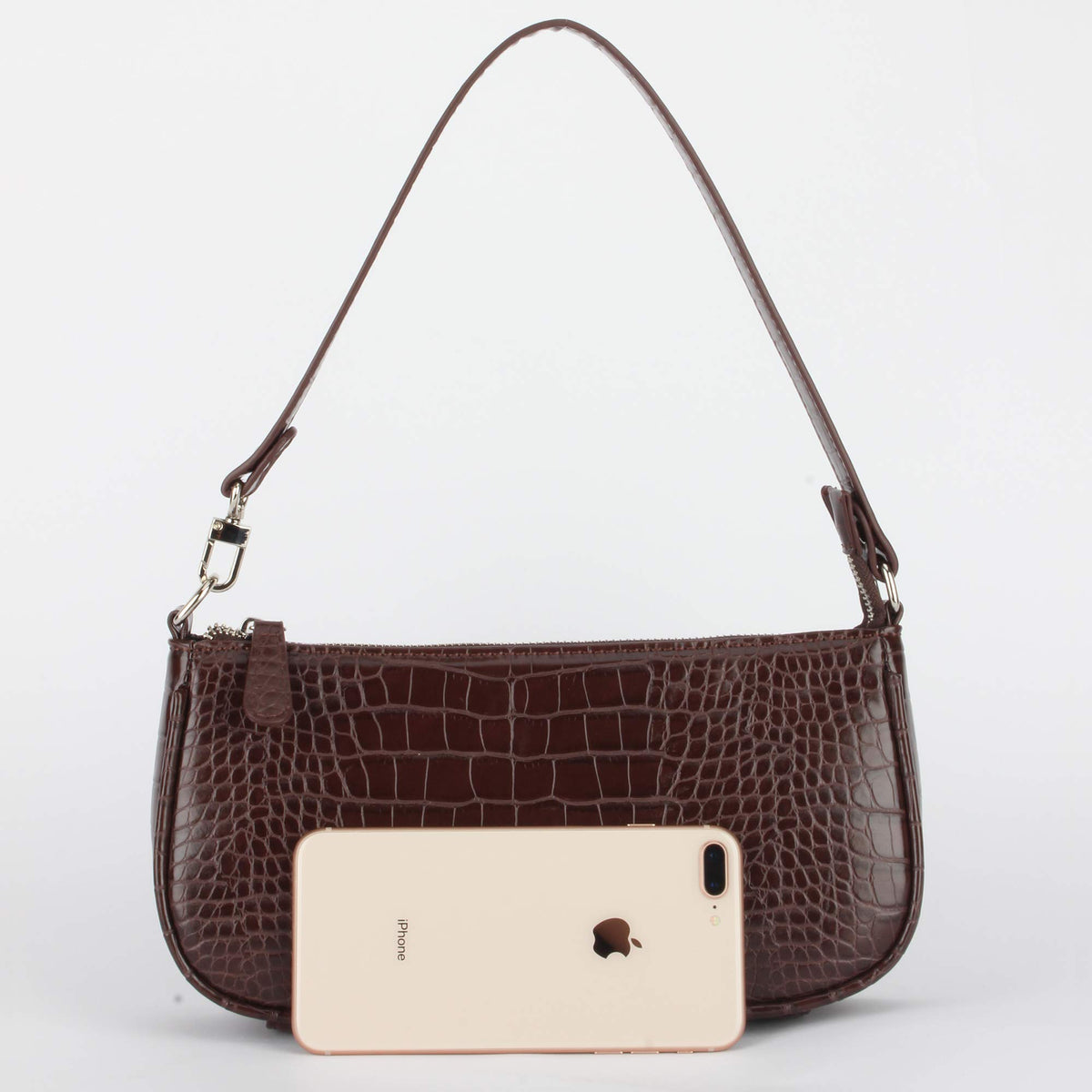 Crocodile Effect Faux Leather Clutch Shoulder Purse Handbag V26959
