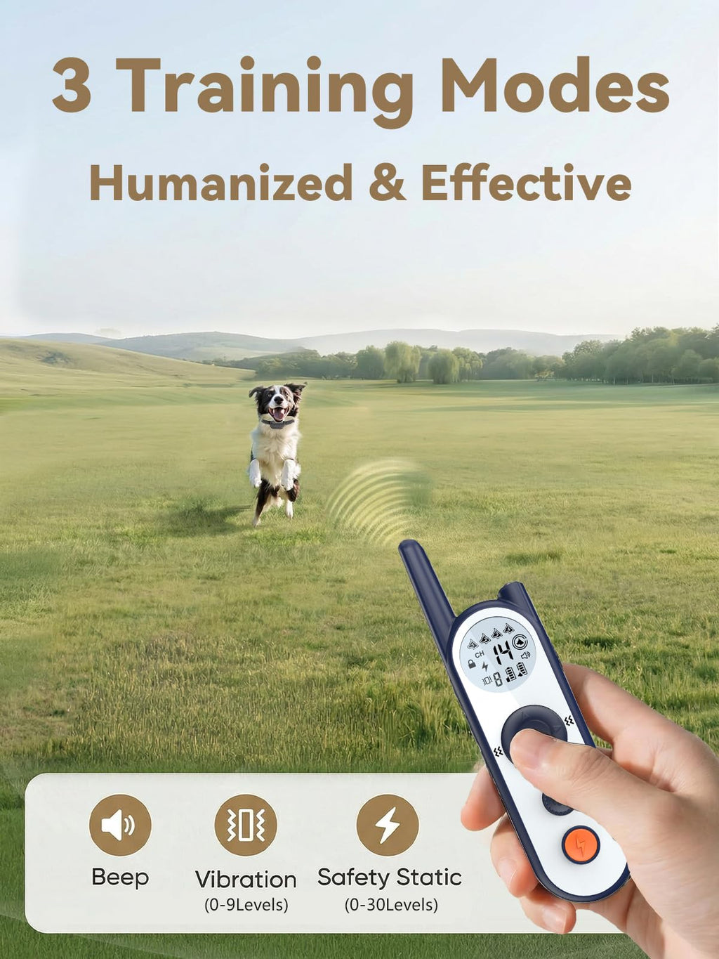 Wireless Dog Fence System, 3500ft Adjustable Waterproof Rechargeable Training Collar D779927
