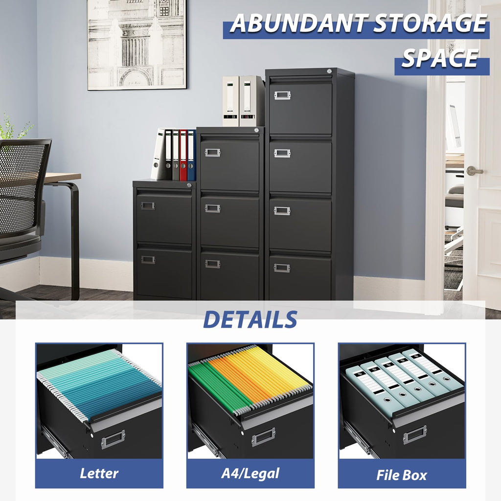 4 Drawer Metal Vertical File Cabinet with Lock Z632675