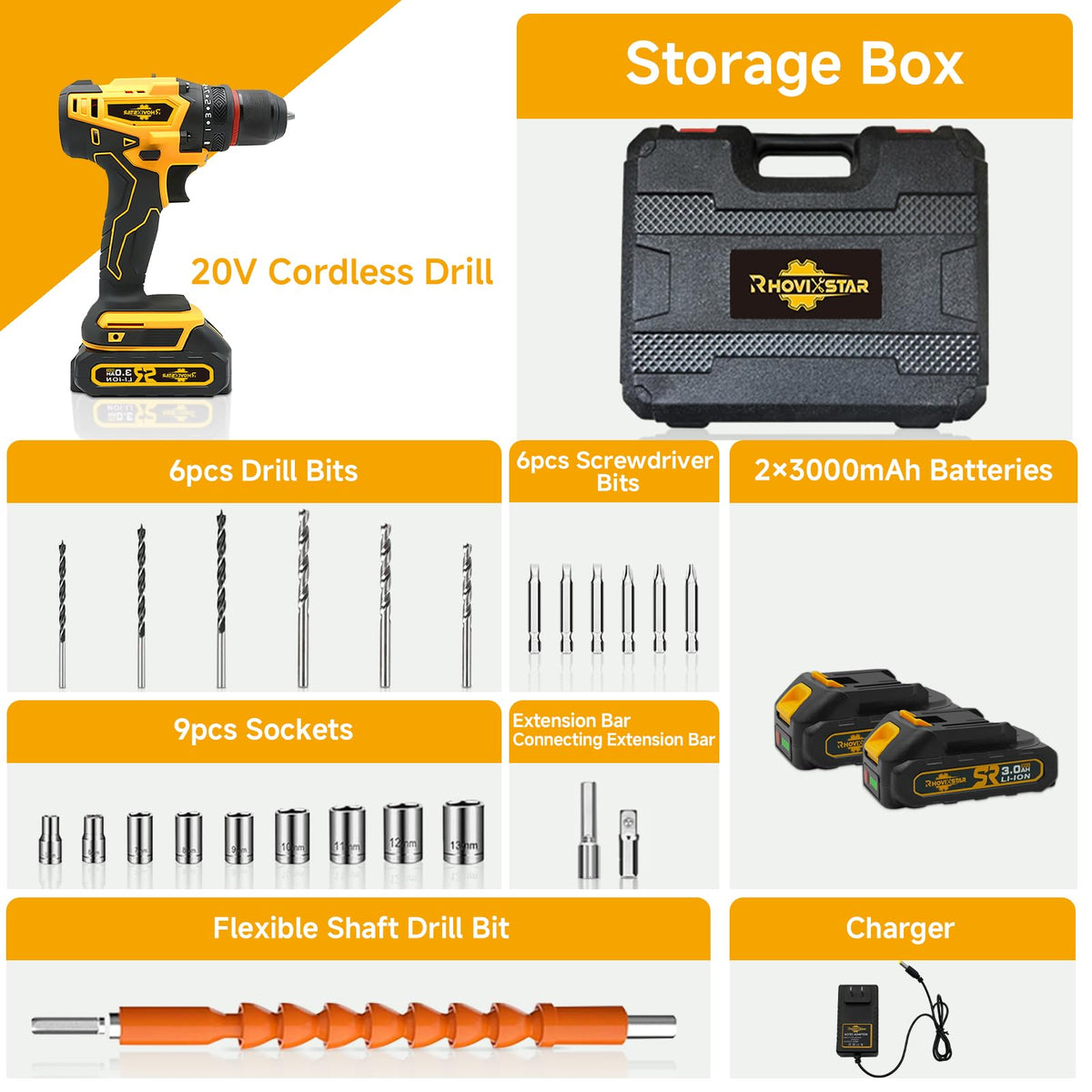 Cordless 20V Power Drill 3/8-Inch Keyless Chuck B375129