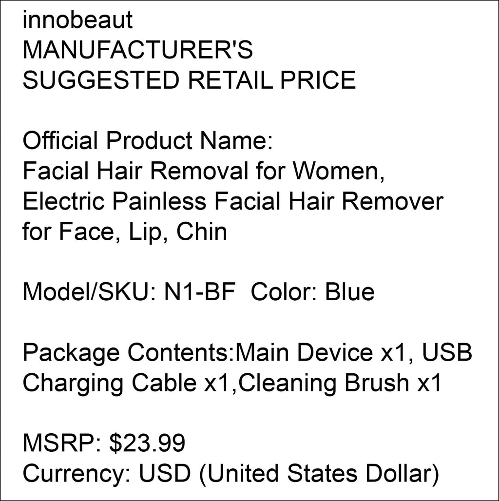 Electric Facial Hair Remover USB Rechargeable D80899