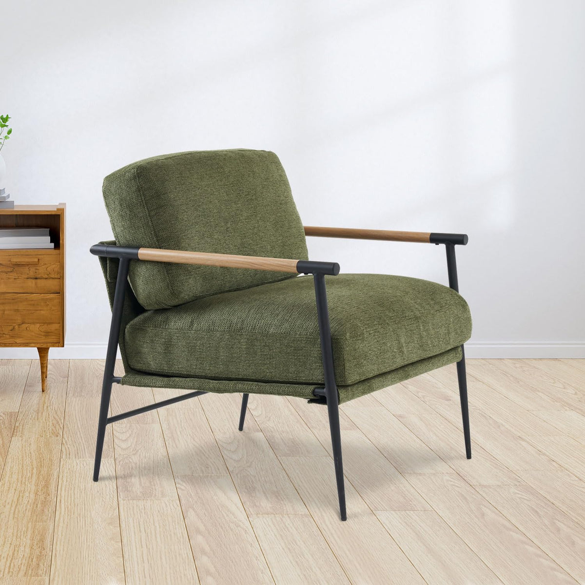 Green Chenille Accent Chair Set of 2 R8601