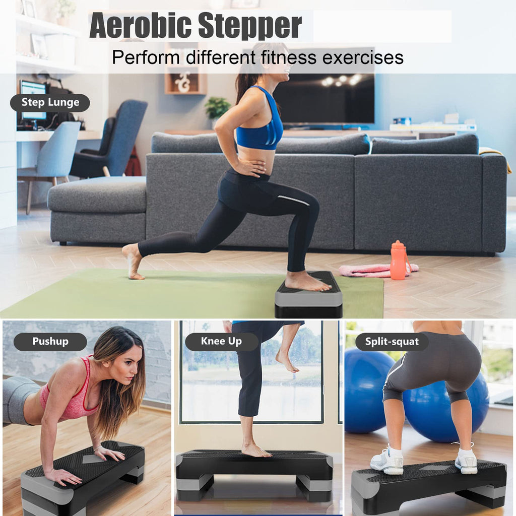 Adjustable Aerobic Stepper Fitness Step Platform J430040