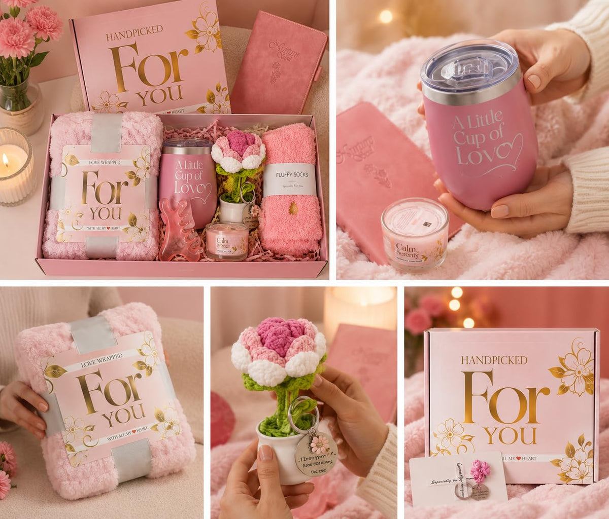 11 Pc Pink Care Package with Blanket P2911