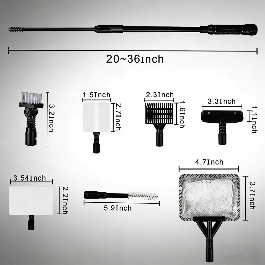 9IN1 Aquarium Cleaning Tools Long Handle Algae Scraper Y7550