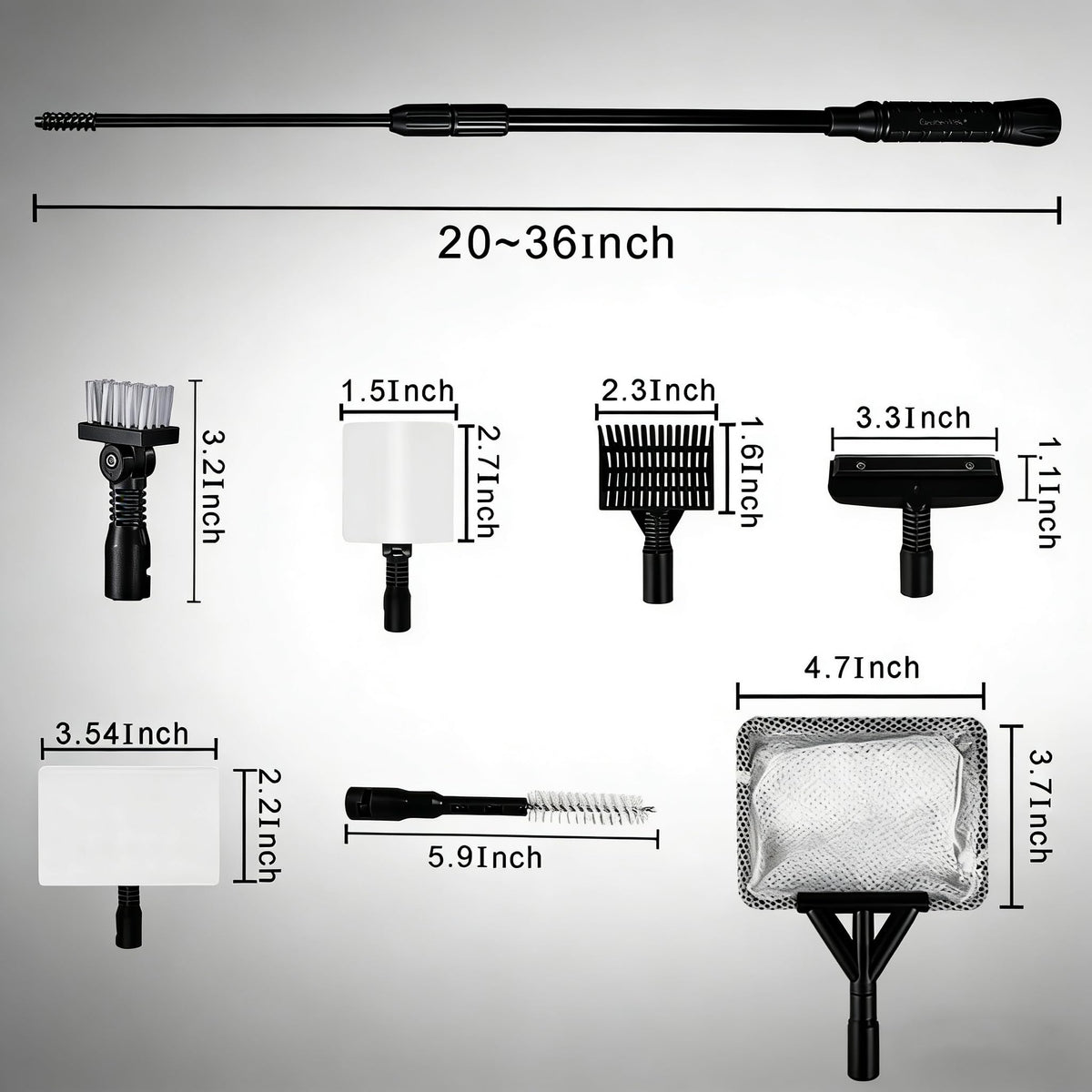9IN1 Aquarium Cleaning Tools Long Handle Algae Scraper Y7550