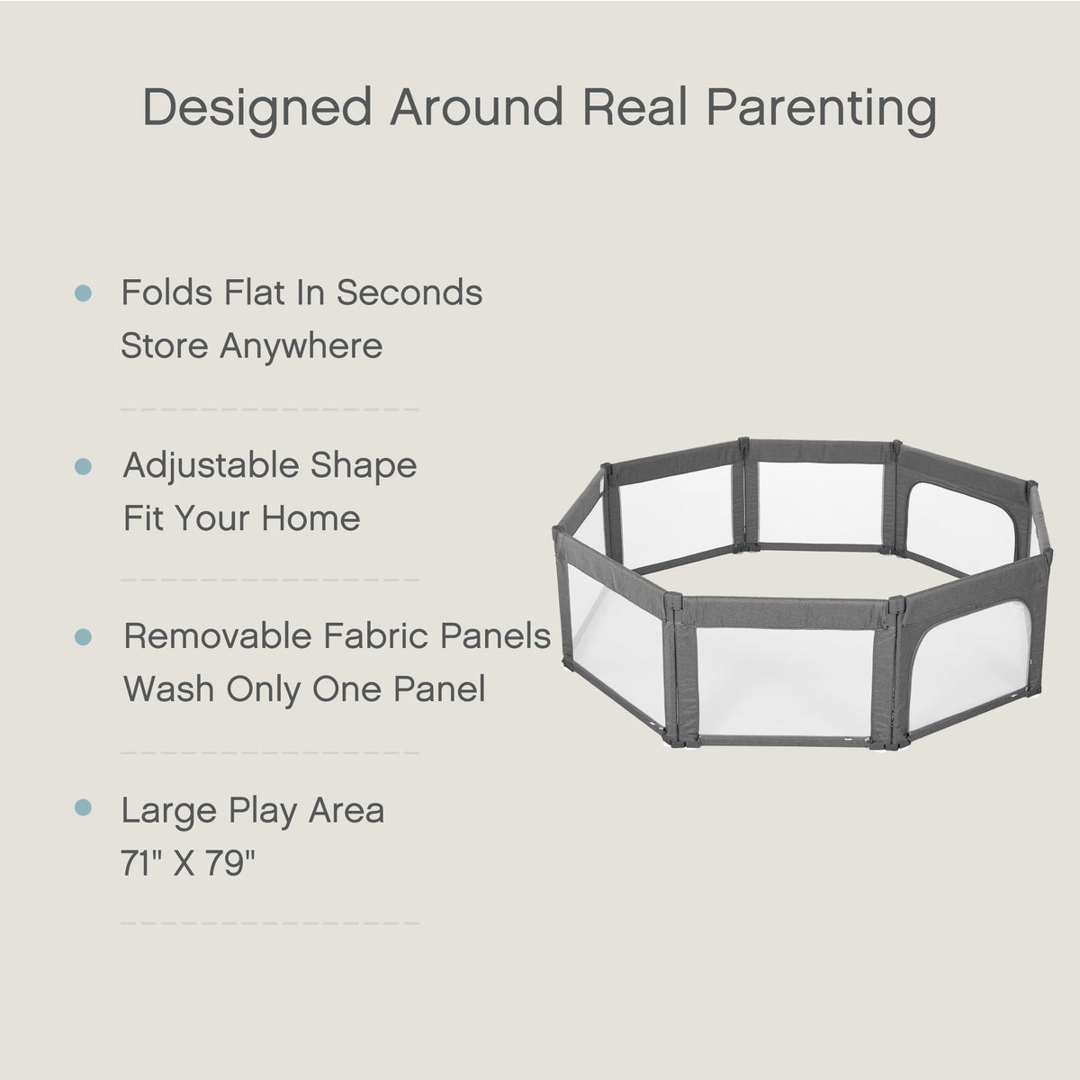 8-Panel Foldable Baby Playpen W632367