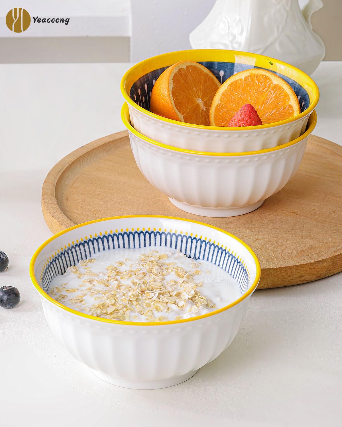 Bohemian Ceramic Bowls Set of 4 F9996